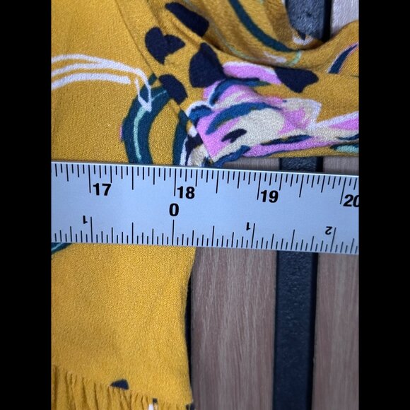 Free People Tunic Top Small Womens Yellow V Neck Flowy Long Sleeve Blouse - Picture 3 of 7